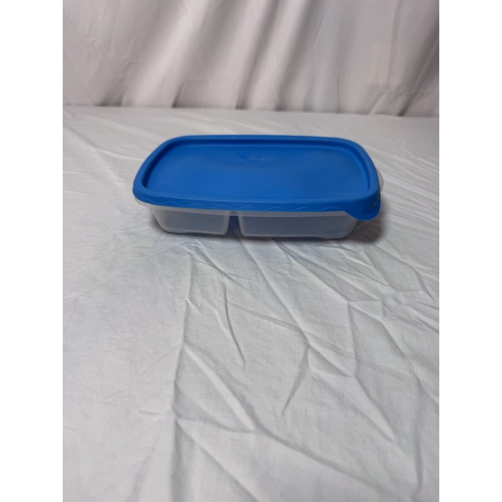 Rubbermaid TakeAlongs Blue Lid Divided Container 832A-1 3.7 Cups Vintage Plastic